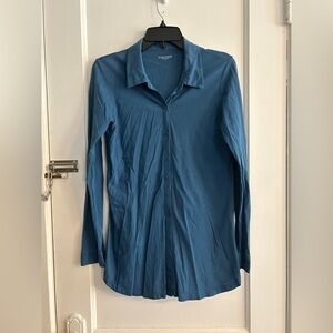 Eileen Fisher Blue Lightweight Shirt Relaxed Fit Women’s S